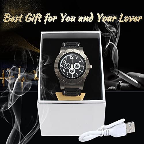 Electronic Cigarette Lighter Watch with USB Rechargeable Sporty Wristwatch Stylish Cigarette Lighter Watch, Multifunctional