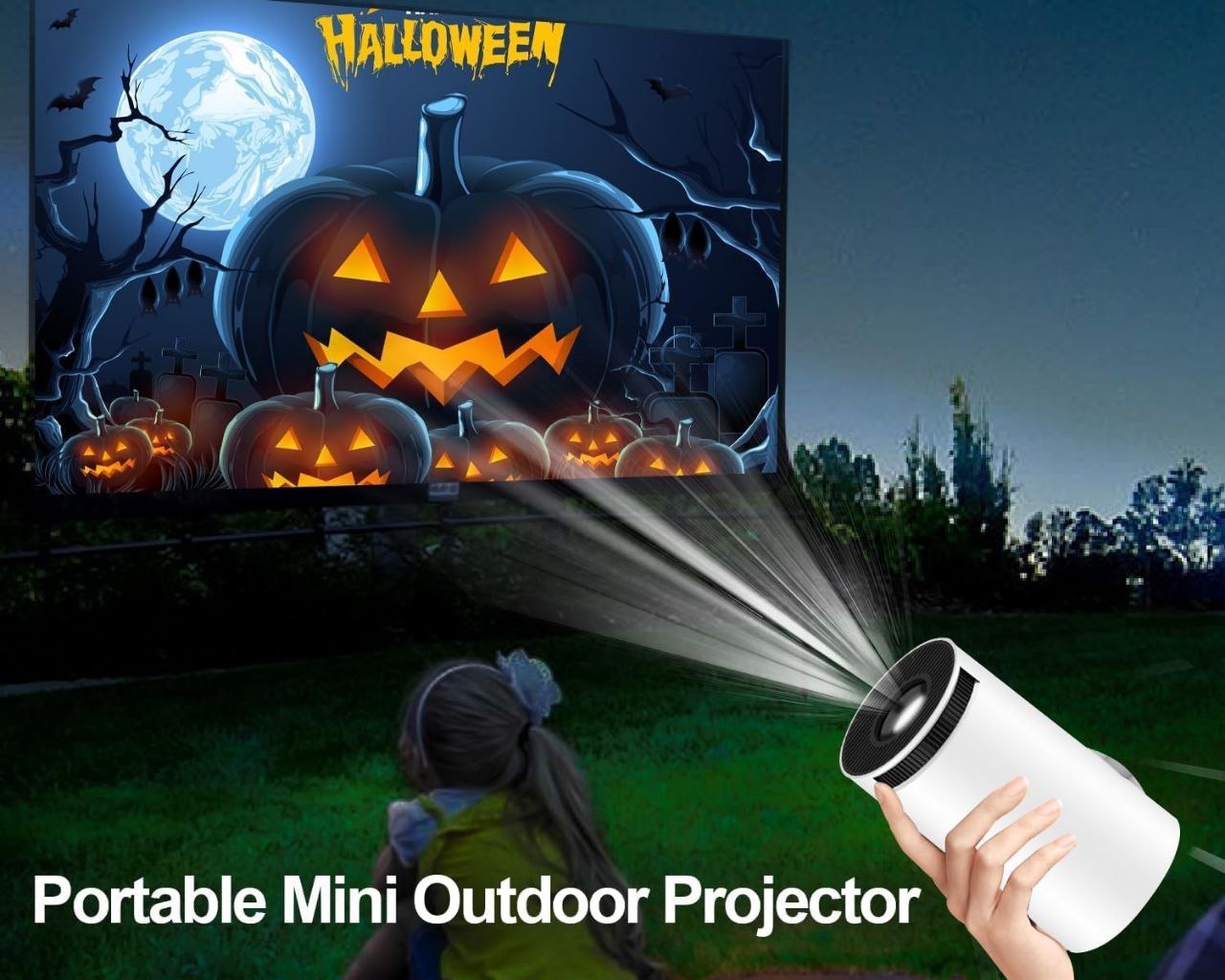 Smart Projector with Android 11 HD Projector 1080P 4K WiFi6 BT Home Theater Video Projector 180° Rotatable Stand