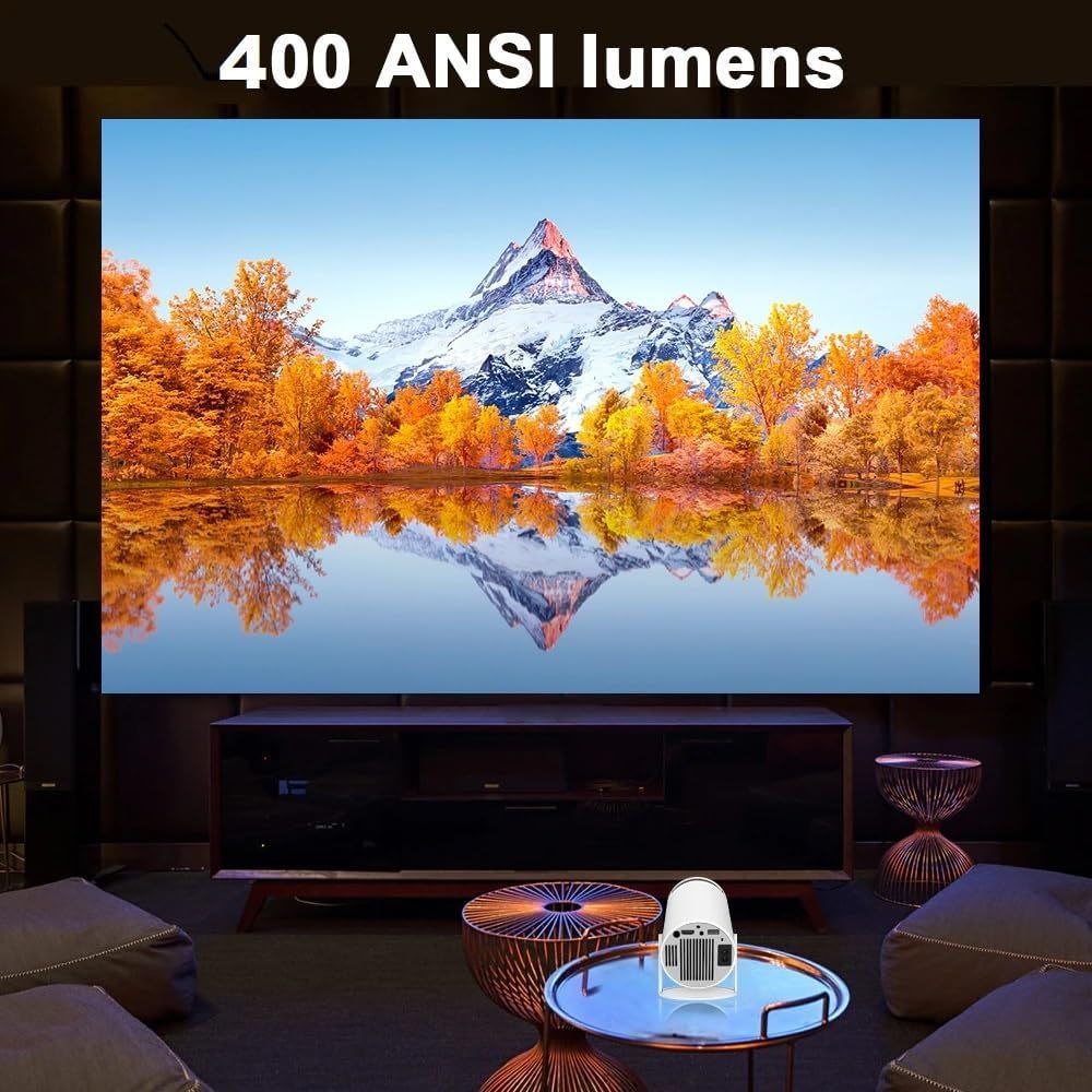 Smart Projector with Android 11 HD Projector 1080P 4K WiFi6 BT Home Theater Video Projector 180° Rotatable Stand