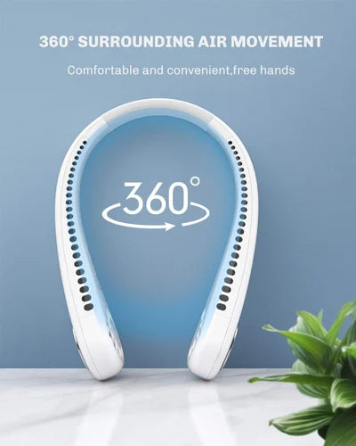 Portable Neck Fan, Bladeless Personal Fan Rechargeable- USB 4000mAh Battery