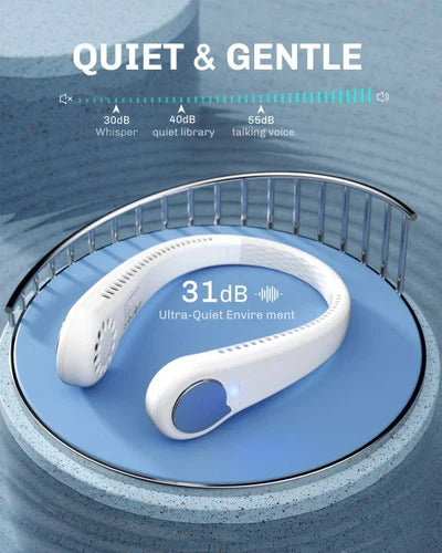 Portable Neck Fan, Bladeless Personal Fan Rechargeable- USB 4000mAh Battery